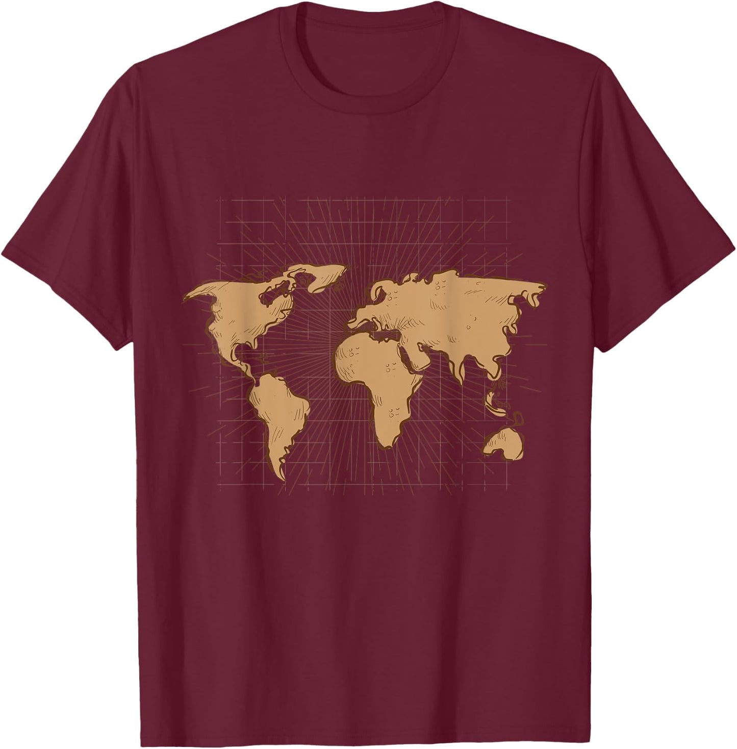 Travelling Traveler Country World Map T-Shirt - T-Shirt | Maroon