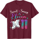 Sweet Sassy & Eleven Figure Skating Ice Skate 11th Birthday T-Shirt - T-Shirt | Maroon