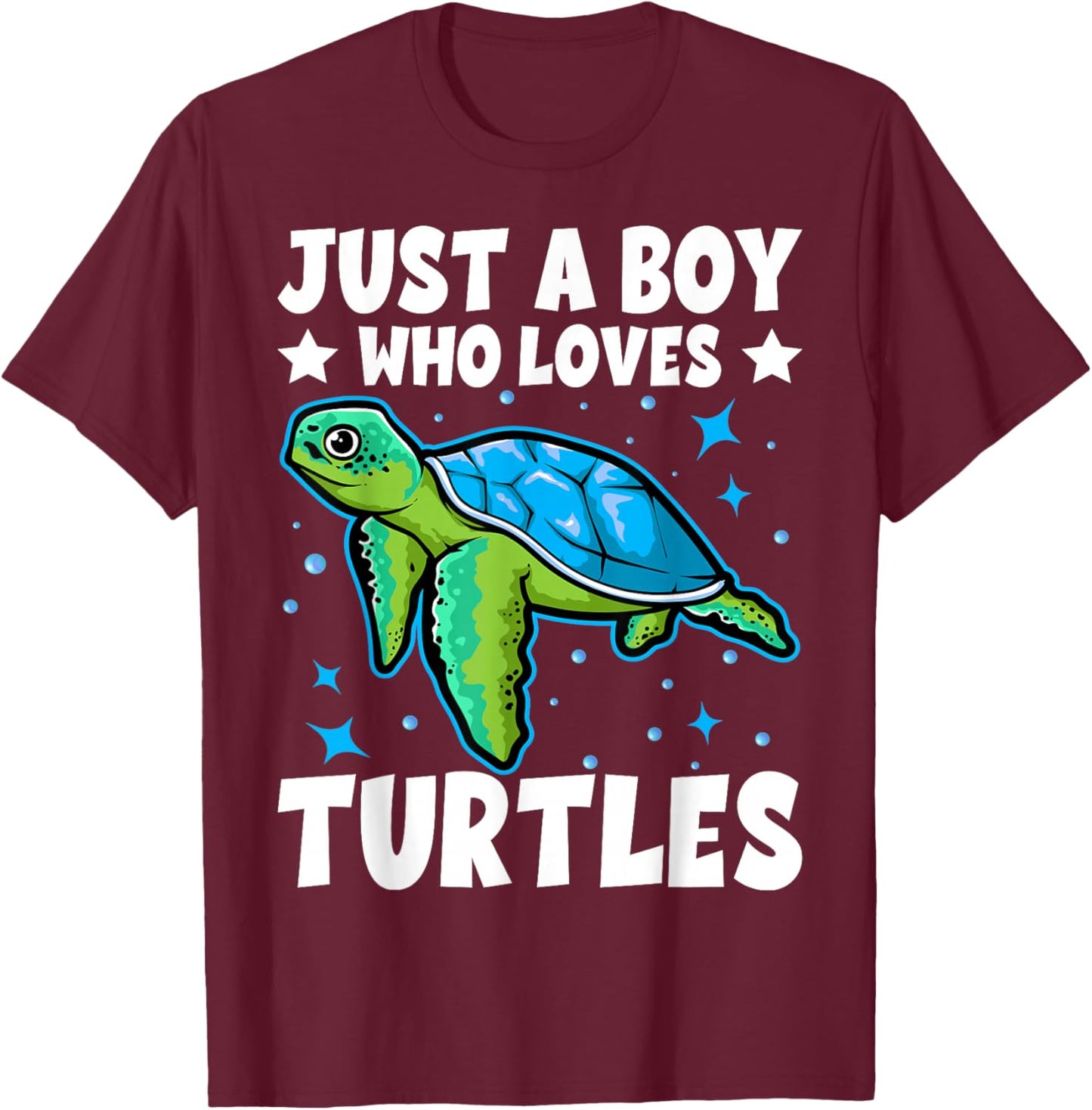 Just A Boy Who Loves Turtles Lover Gifts Sea Ocean Turtle T-Shirt - T-Shirt | Maroon