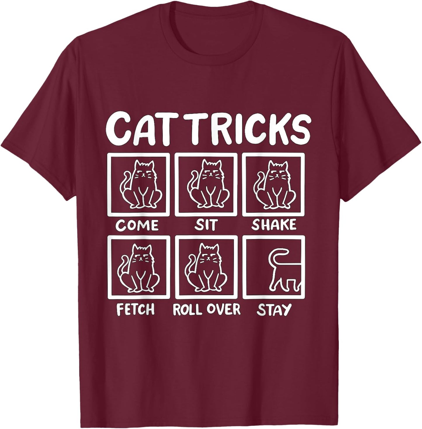 Cat Tricks Men Women Girls Kids T-Shirt - T-Shirt | Maroon