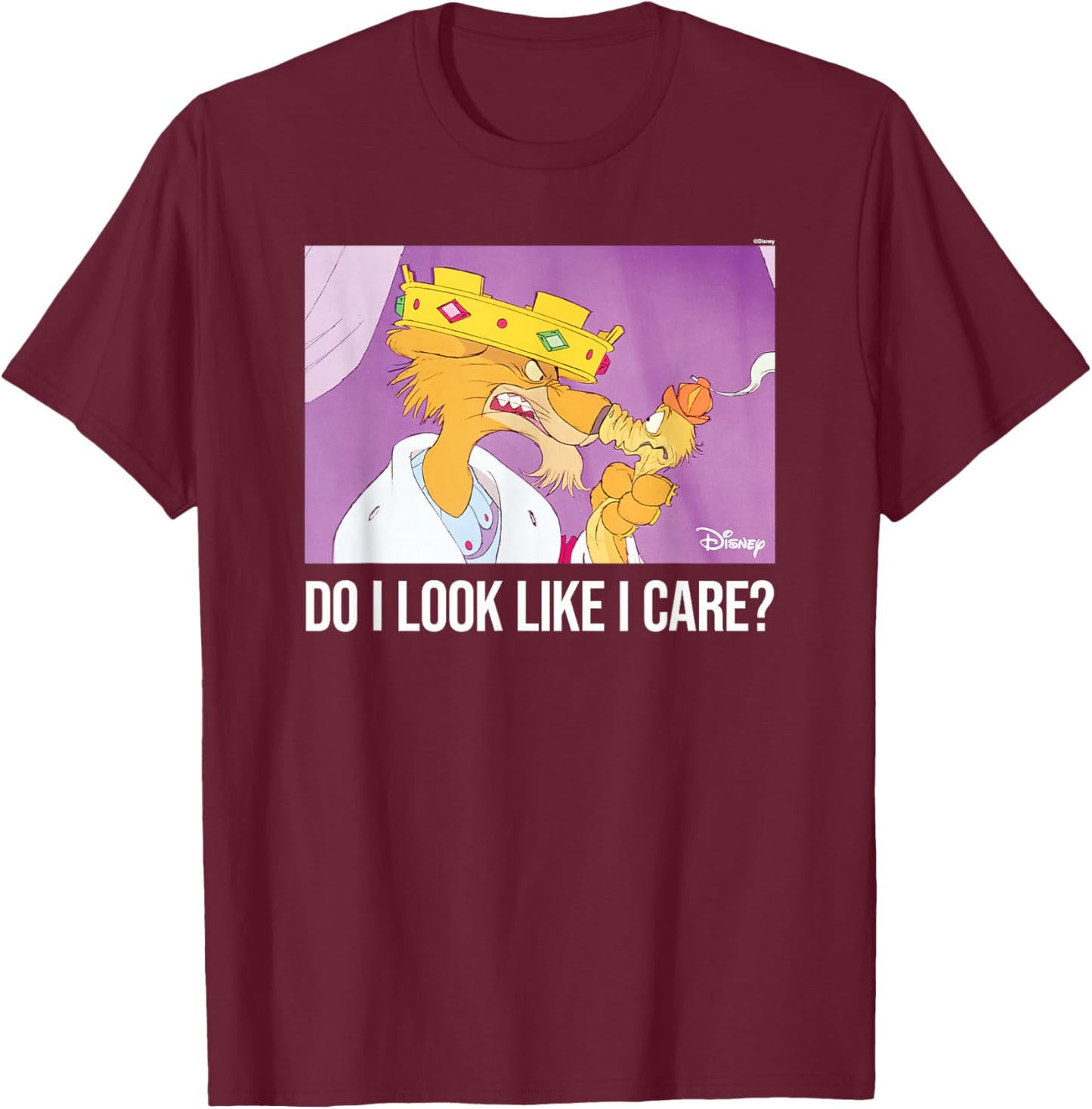 Robin Hood - Prince John Sir Hiss Does It Look Like I Care? T-Shirt - T-Shirt | Maroon
