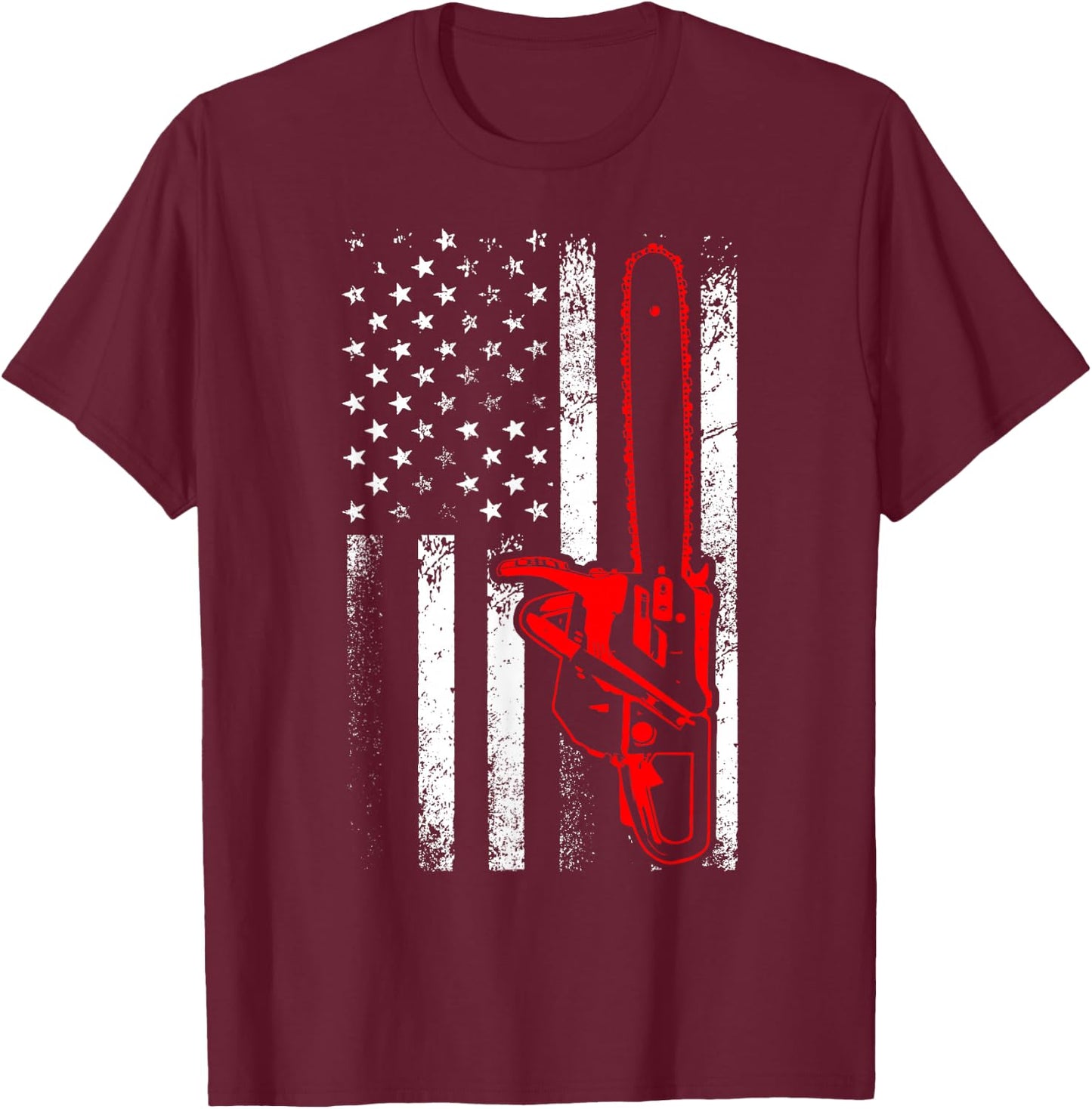 Funny Logger Arborist Gift Men Cool Lumberjack Woodworker T-Shirt - T-Shirt | Maroon