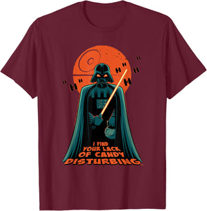 Star Wars Darth Vader Halloween Lack of Candy Disturbing T-Shirt - T-Shirt | Maroon