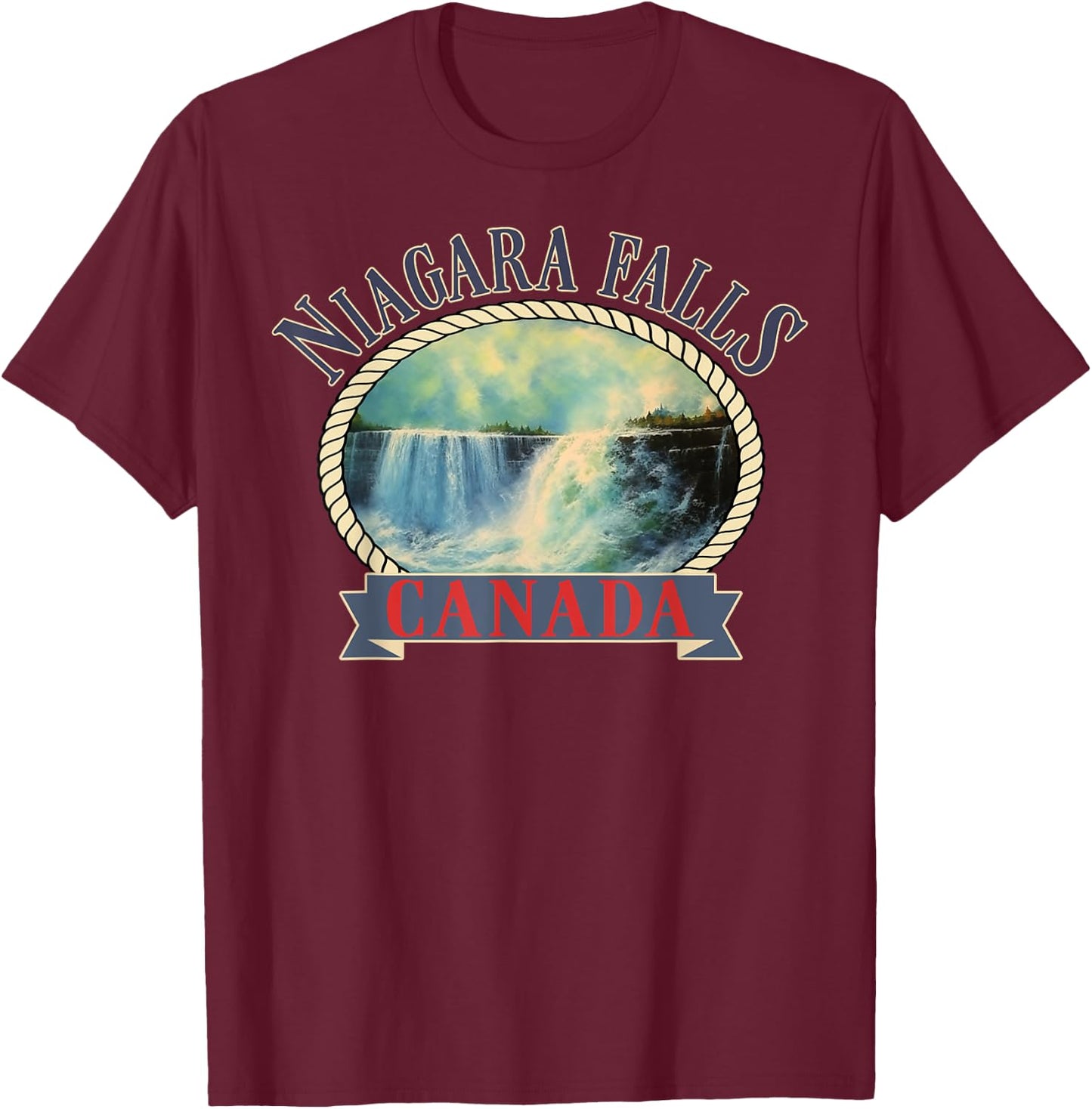 Niagara Falls Canada USA Nature river T-Shirt - T-Shirt | Maroon