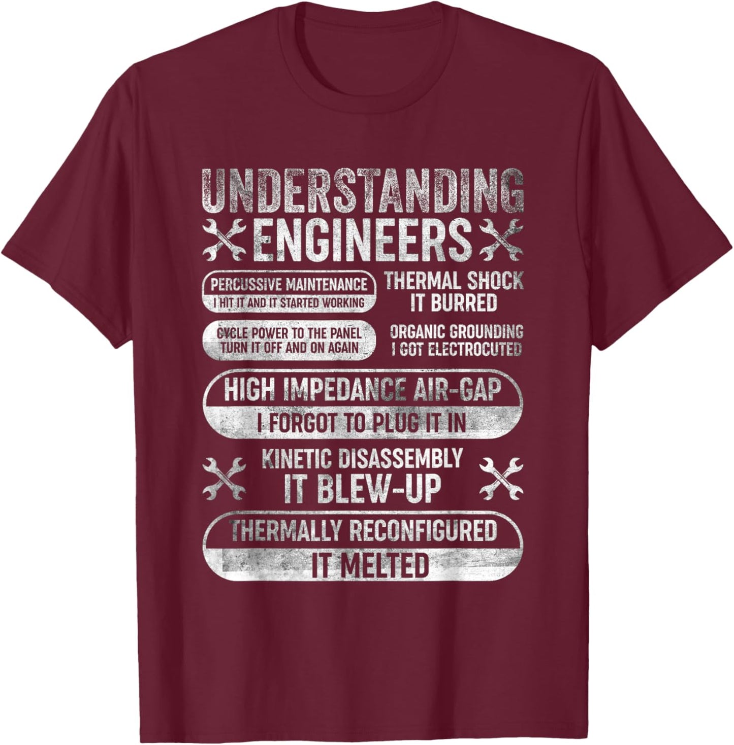 Understanding Engineers Funny Sarcastic Engineering Vintage T-Shirt - T-Shirt | Maroon