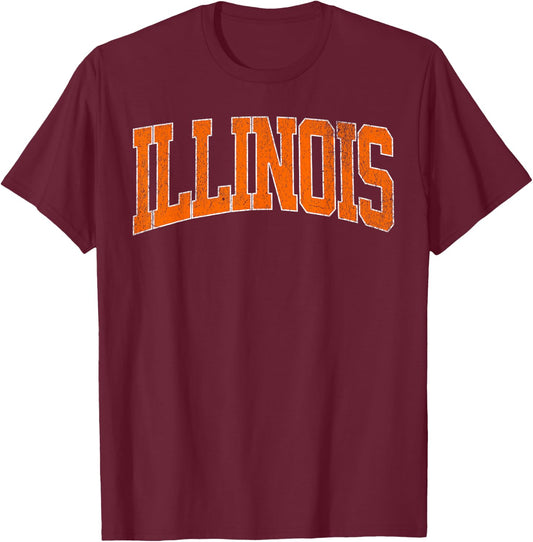 Illinois vintage city T-Shirt - T-Shirt | Maroon