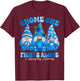 Hydrocephalus Awareness Month Blue Ribbon Gnomies T-Shirt - T-Shirt | Maroon