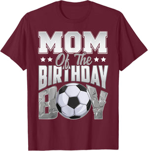 Mom Soccer birthday Boy Family Baller b-day Party T-Shirt - T-Shirt | Maroon