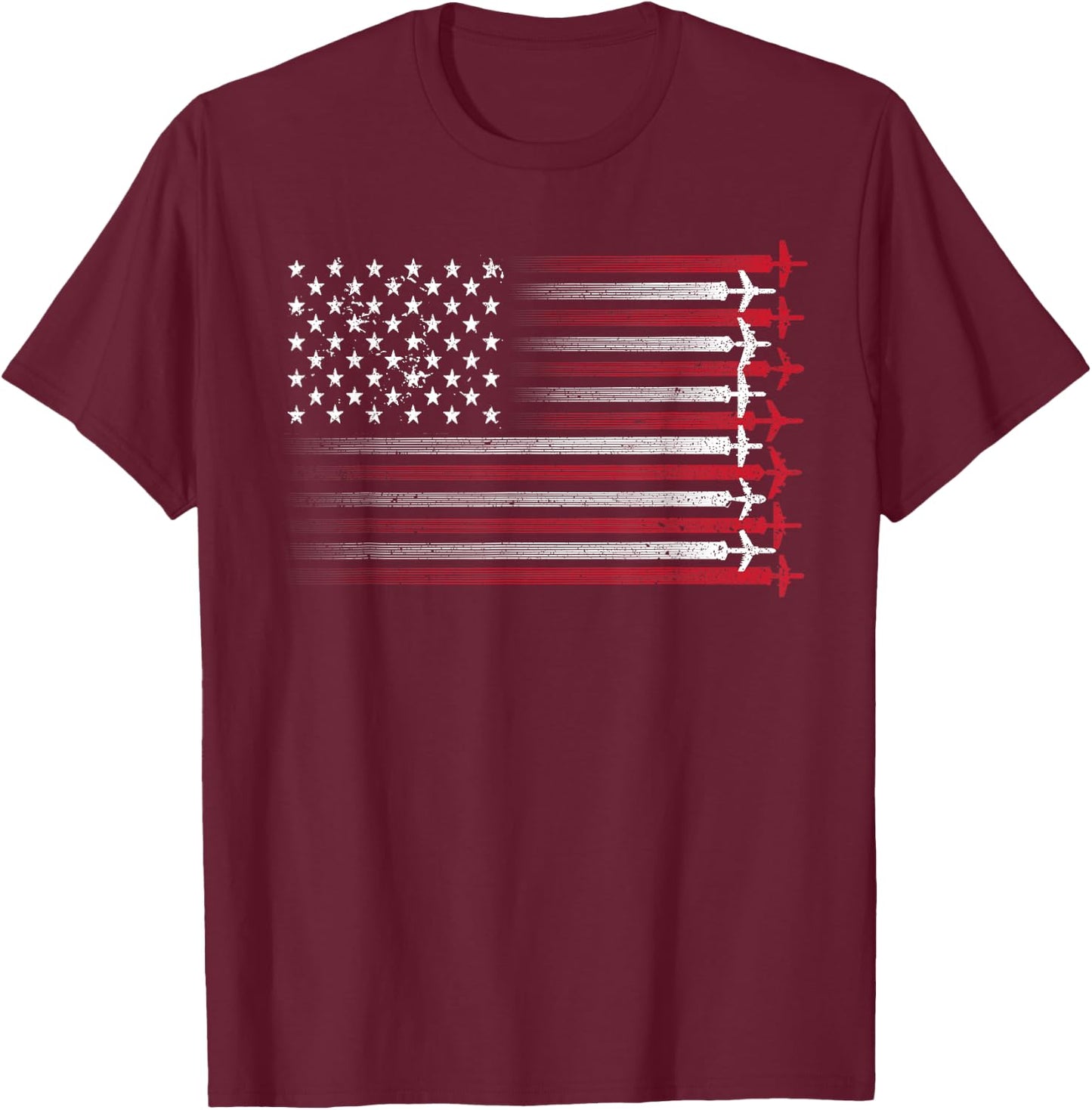 Cute Airplane Pilot Art Women Aviation 4th of July Small T-Shirt - T-Shirt | Maroon