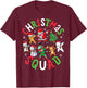 Christmas Squad Santa Dabbing Elf Family Matching Pajamas T-Shirt - T-Shirt | Maroon