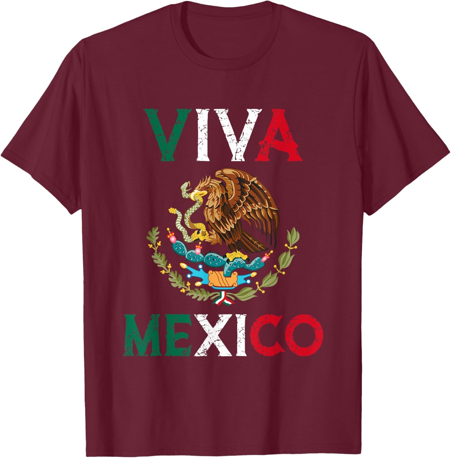 Mexican Independence Day Mexico Eagle Mexico Viva Mexico T-Shirt - T-Shirt | Maroon