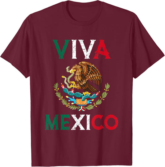 Mexican Independence Day Mexico Eagle Mexico Viva Mexico T-Shirt - T-Shirt | Maroon