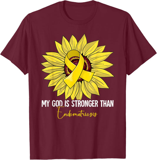 Endometriosis Awareness Gifts Endometriosis Awareness - Black, -Adults, Short Sleeve, Small T-Shirt - T-Shirt | Maroon
