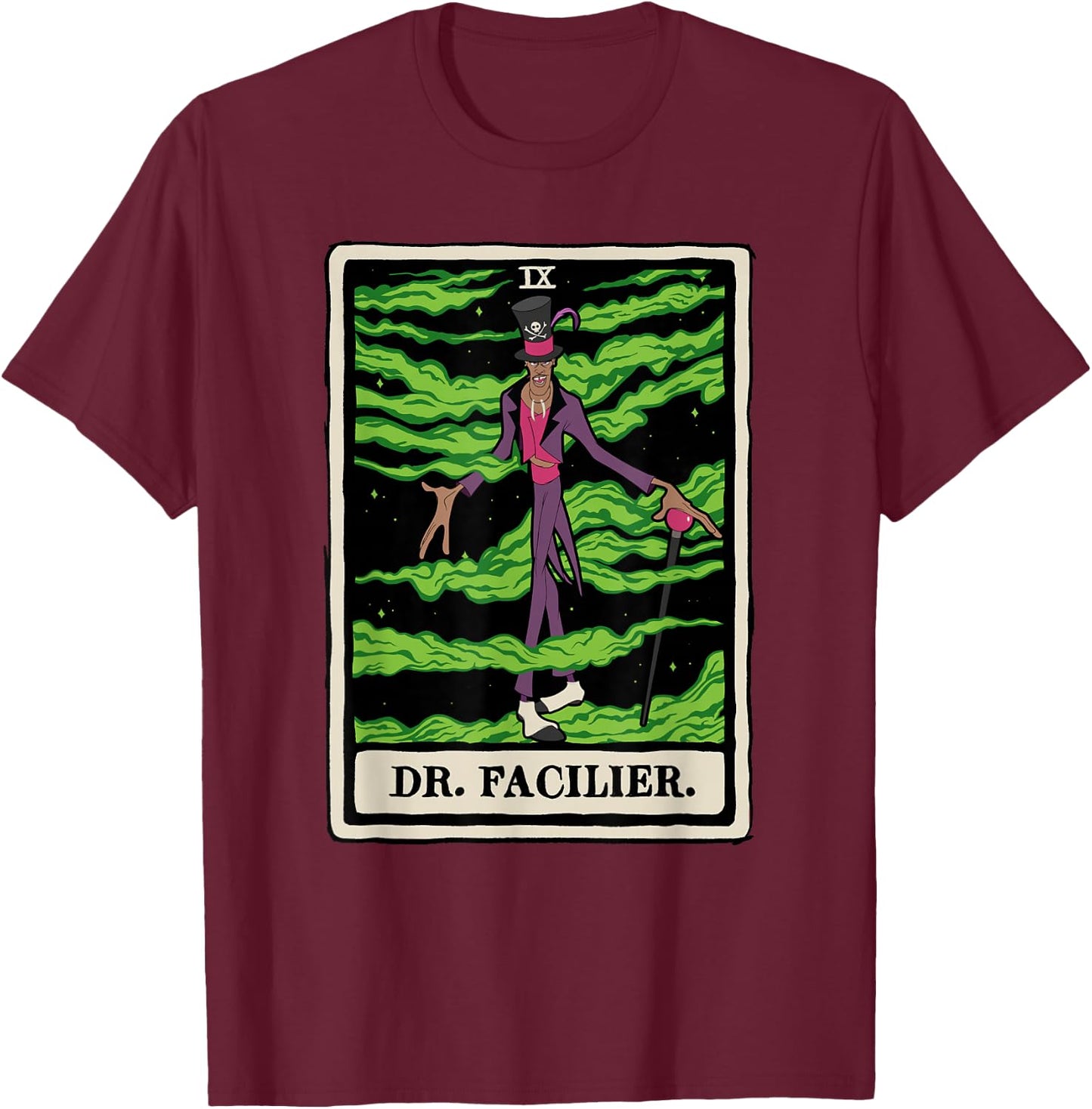 Disney Villains Dr. Facilier Tarot Card T-Shirt - T-Shirt | Maroon