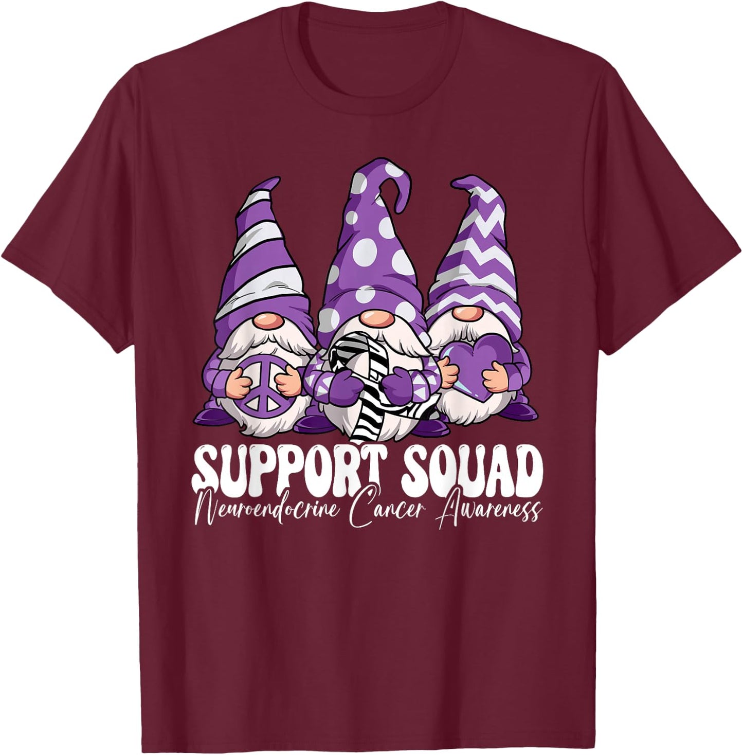 Support Squad Neuroendocrine Cancer Awareness T-Shirt - T-Shirt | Maroon