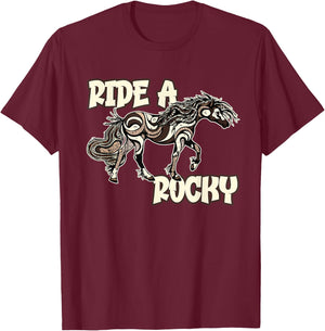 Rocky Mountain Beauty: Cute Swirl Design For Gaited Horses T-Shirt - T-Shirt | Maroon
