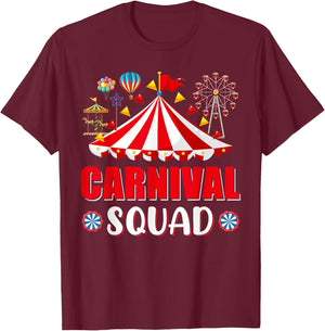 Carnival Squad Funny Circus Staff Costume Circus Theme Party T-Shirt - T-Shirt | Maroon