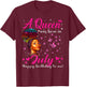A Queen Was Born In July Melanin Girls Afro Black Women T-Shirt - T-Shirt | Maroon