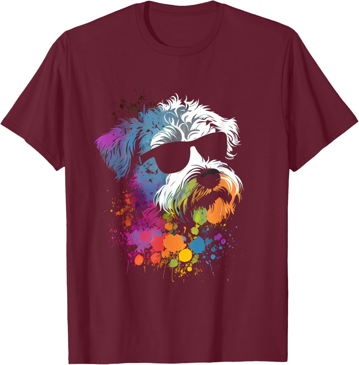 Schnoodle walking dog fans schnauzer dog T-Shirt - T-Shirt | Maroon