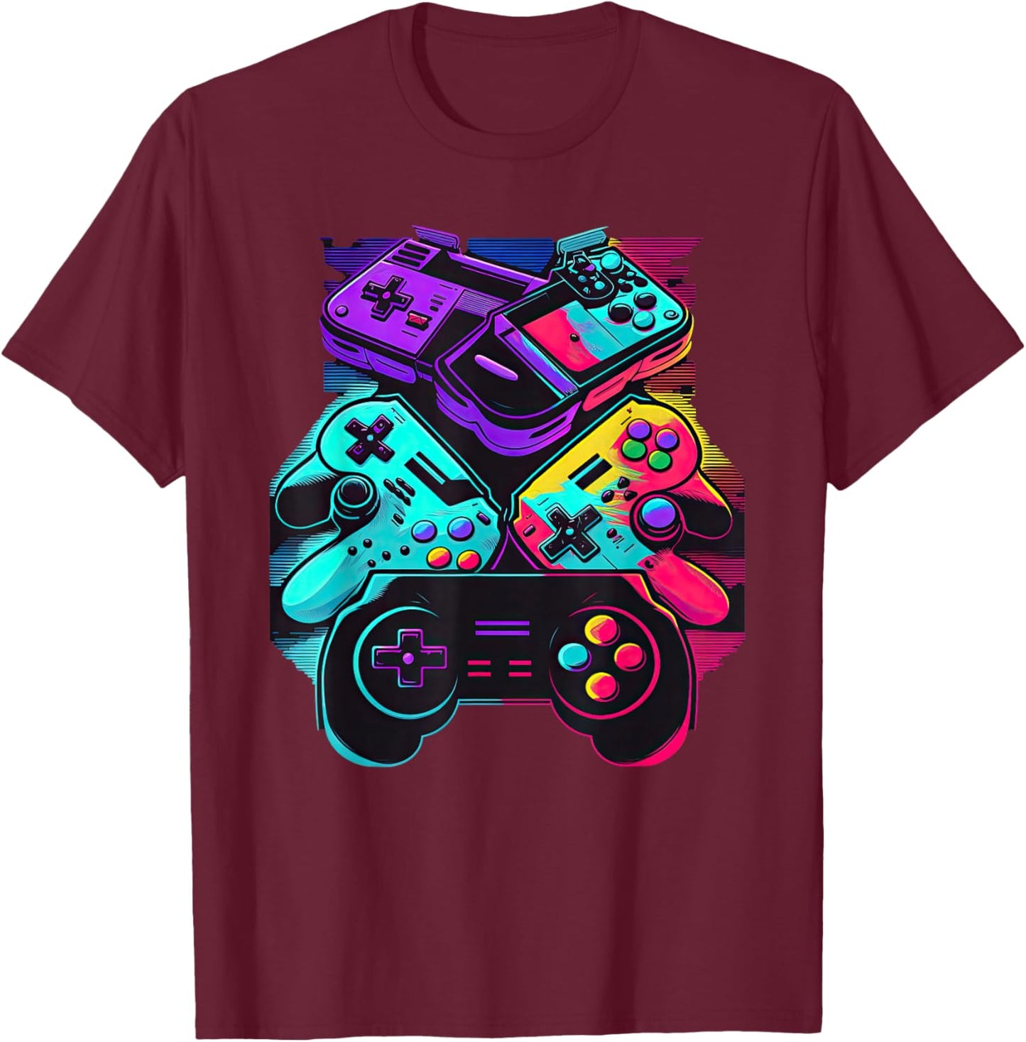 Control Gamer Video Game Controller T-Shirt - T-Shirt | Maroon