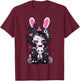 Goth Bunny Anime Girl Cute E-Girl Gothic Outfit Grunge T-Shirt - T-Shirt | Maroon