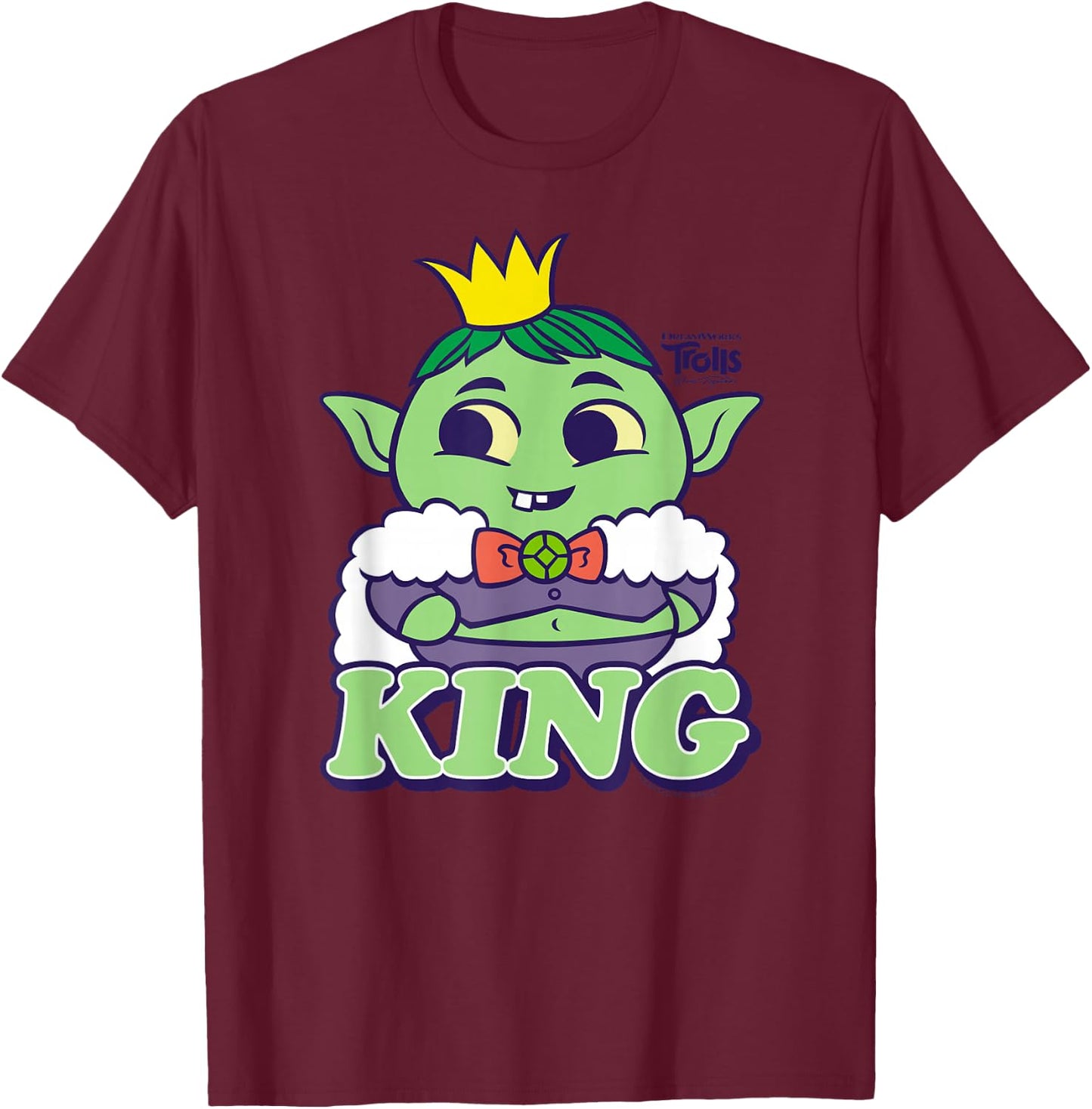 DreamWorks Trolls Band Together King Gristle T-Shirt - T-Shirt | Maroon