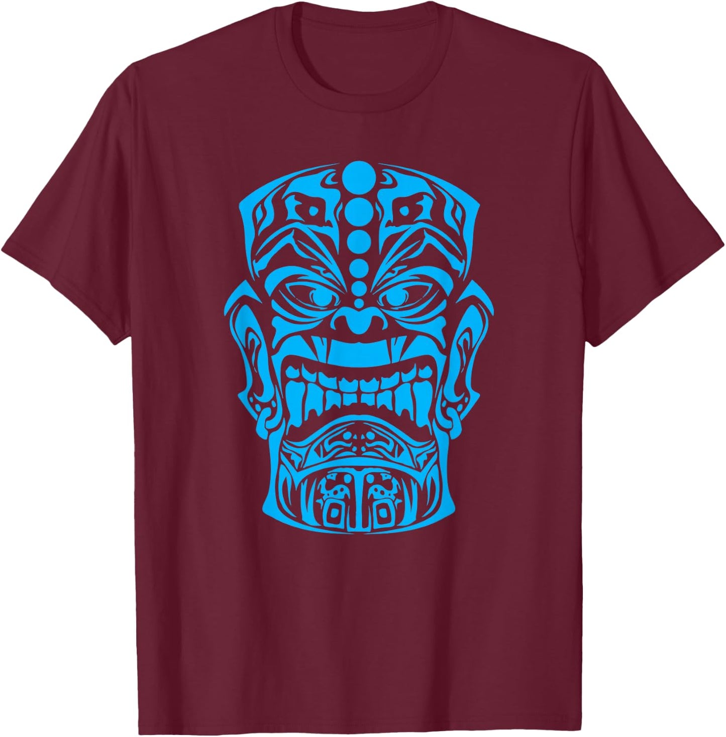 Polynesian Tiki Maori Hawaiian Tribal T-Shirt - T-Shirt | Maroon