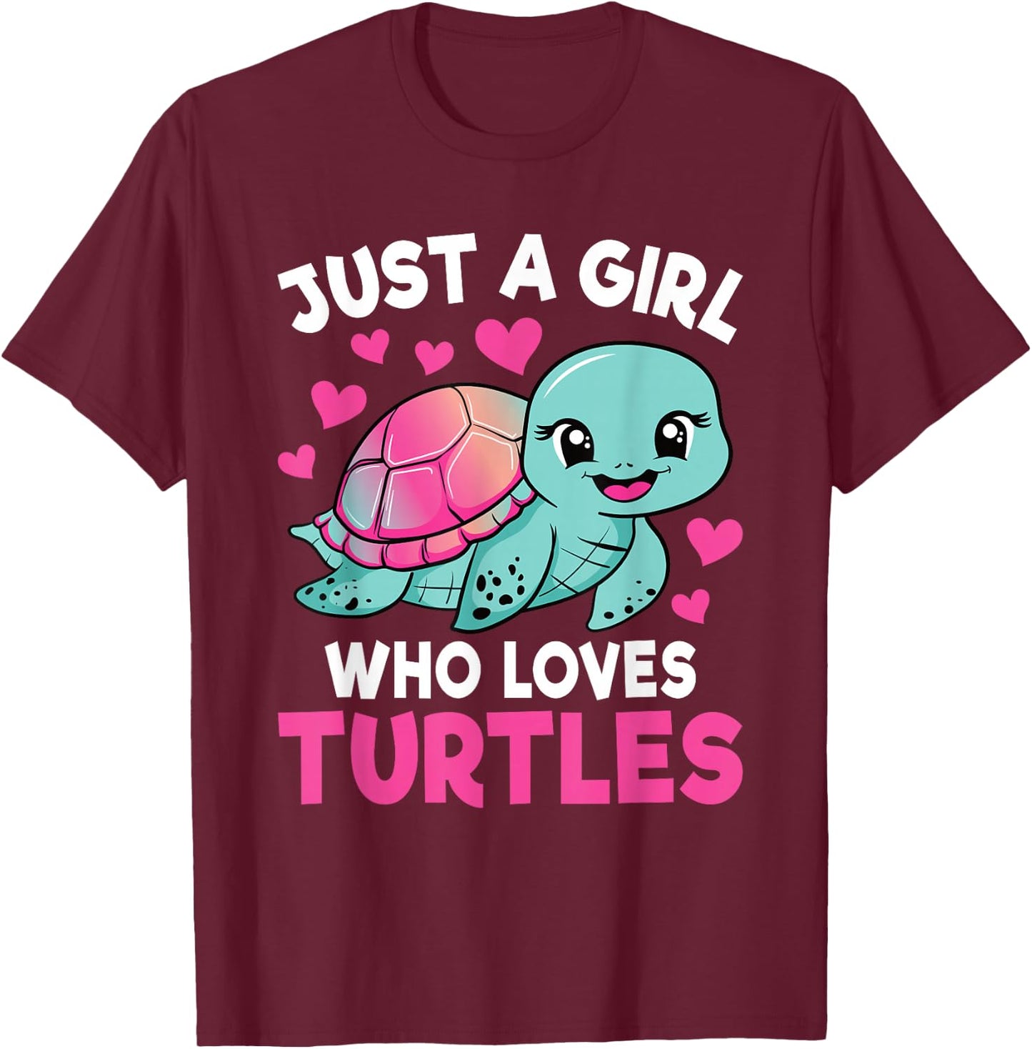 Just A Girl Who Loves Turtles Ocean Animal Sea Turtle Kids T-Shirt - T-Shirt | Maroon