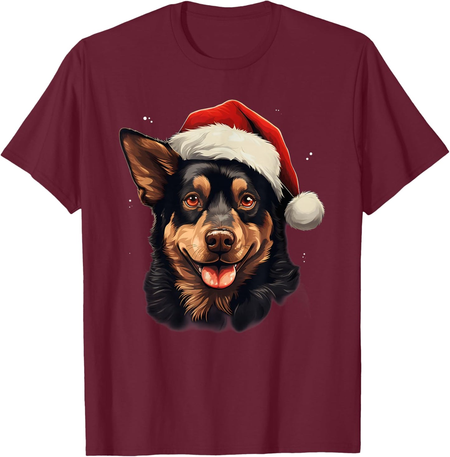 Merry Xmas Australian Kelpie Dog Christmas Men Women Kids T-Shirt - T-Shirt | Maroon