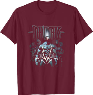 Marvel Comics Retro Classic Inhumans Distressed Group Shot T-Shirt - T-Shirt | Maroon