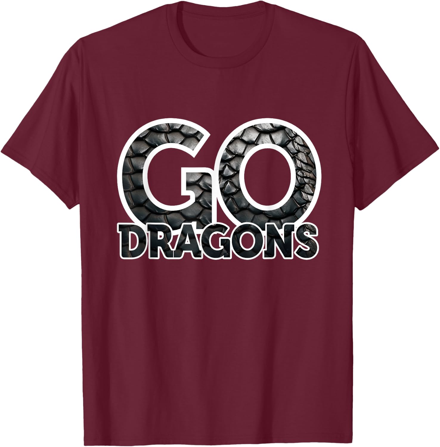Dragons Team Mascot School Spirit Game Night Dragon Skin Fan T-Shirt - T-Shirt | Maroon