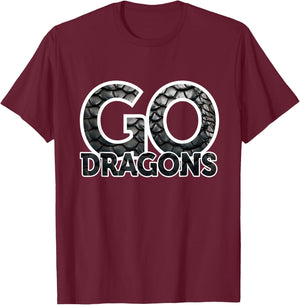 Dragons Team Mascot School Spirit Game Night Dragon Skin Fan T-Shirt - T-Shirt | Maroon
