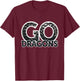 Dragons Team Mascot School Spirit Game Night Dragon Skin Fan T-Shirt - T-Shirt | Maroon