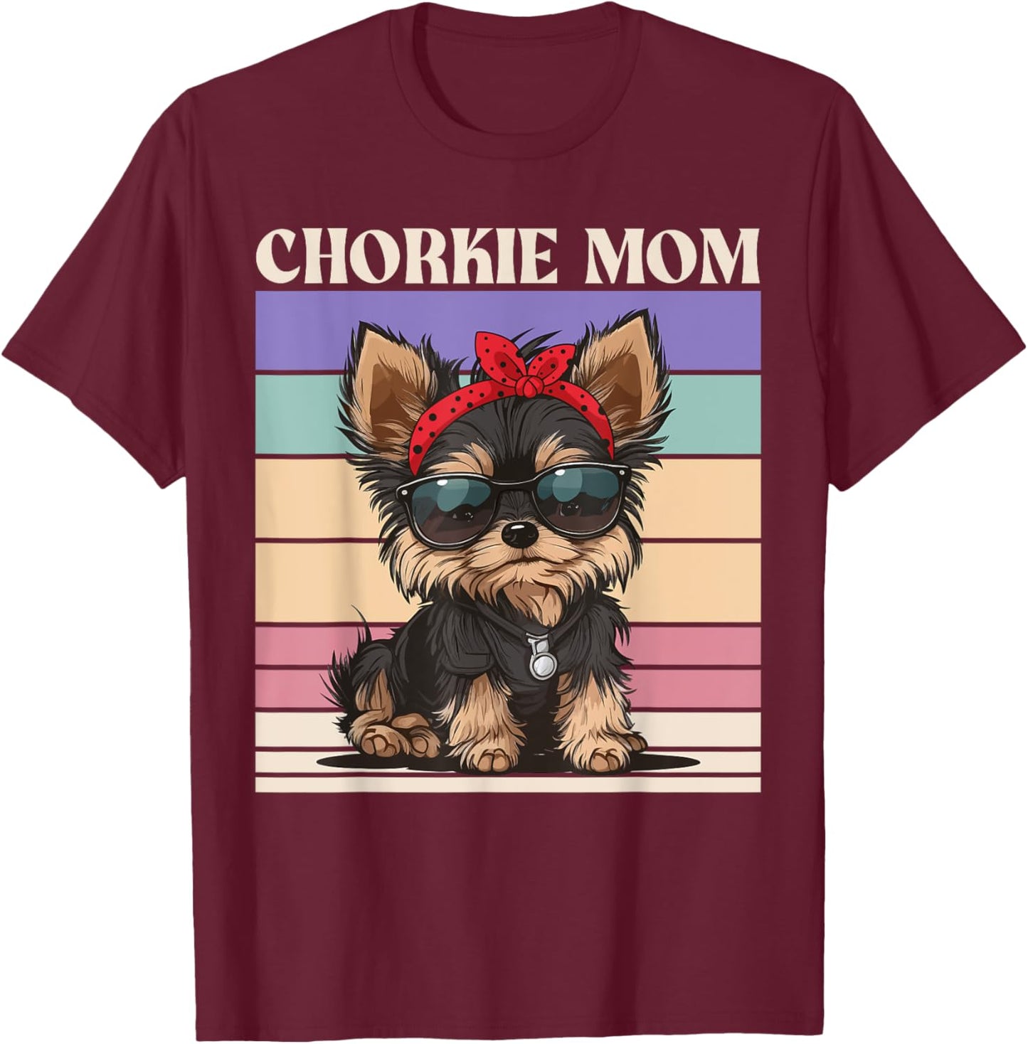 Chorkie Mom T-Shirt - T-Shirt | Maroon