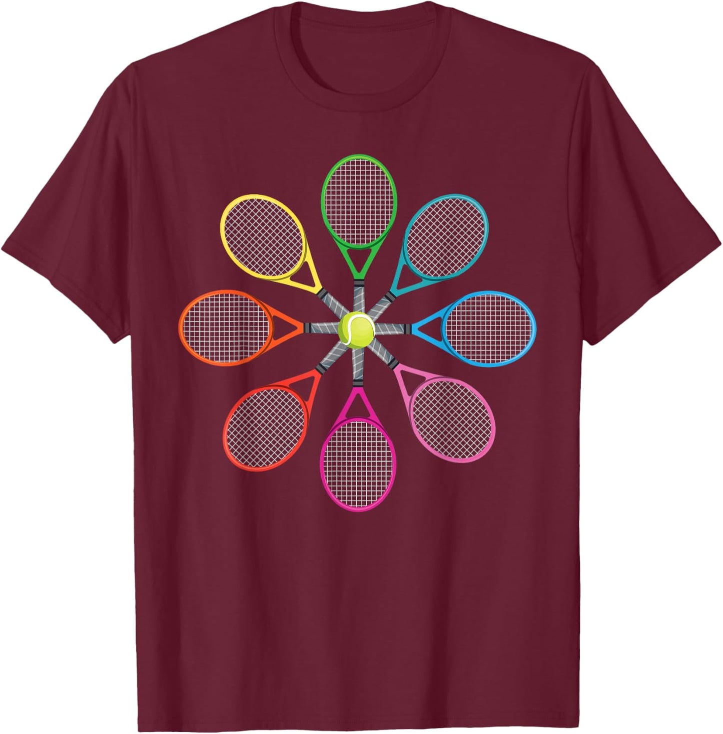 Funny Tennis Player Racket Tennis Rackets T-Shirt - T-Shirt | Maroon
