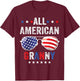 All American Granny USA Flag 4th of July Sunglasses Family T-Shirt - T-Shirt | Maroon