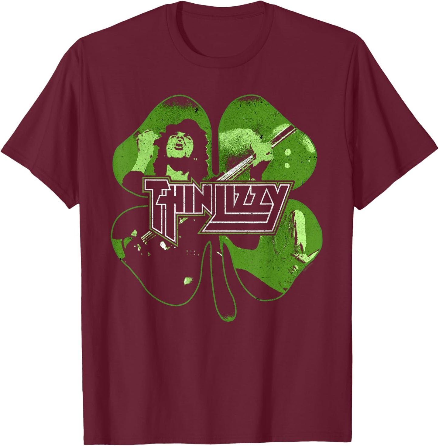 Thin Lizzy – Shamrock Infill T-Shirt - T-Shirt | Maroon
