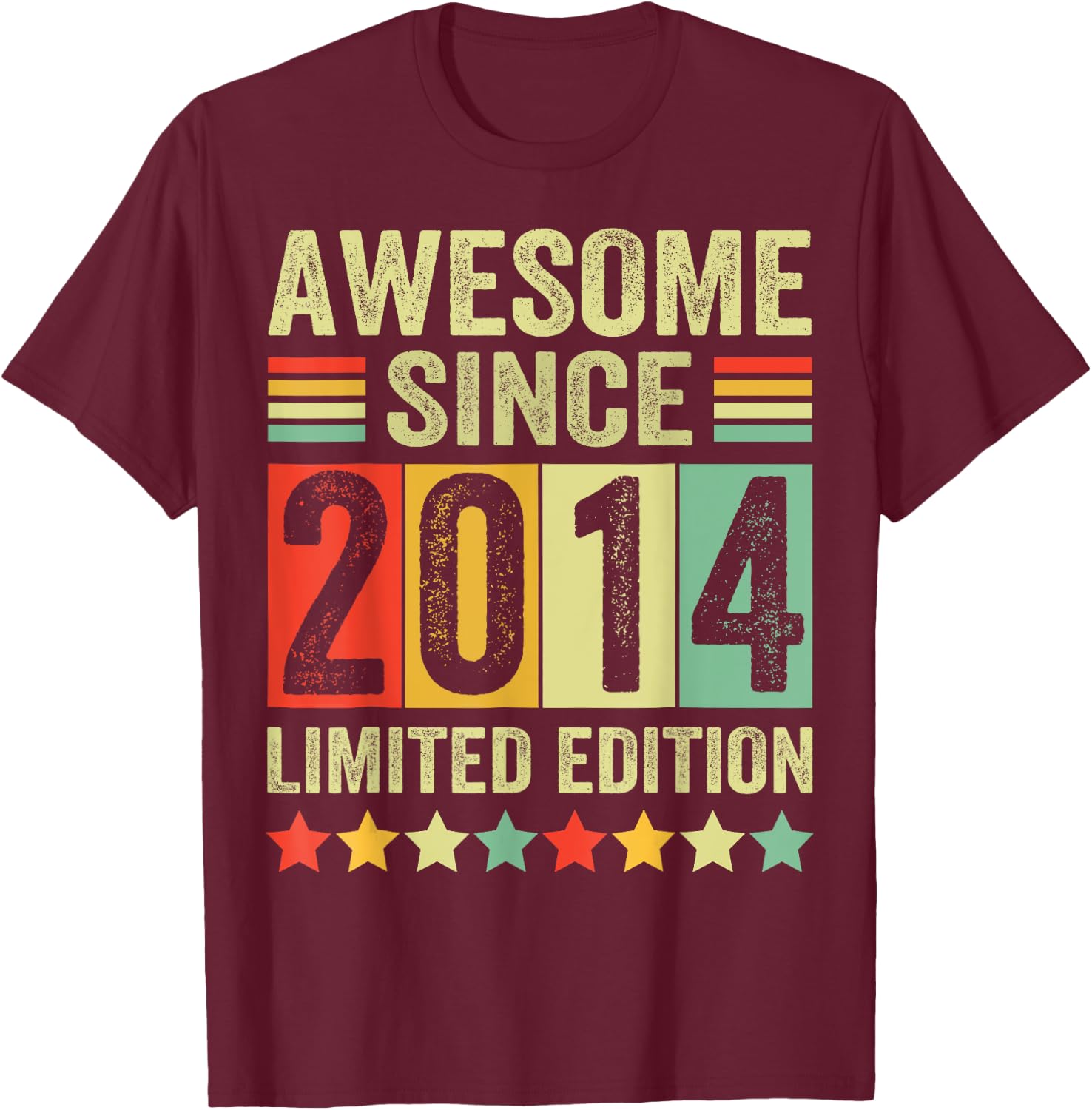 Est 2014 Limited Edition 9th Birthday Gifts 9 Year Old T-Shirt - T-Shirt | Maroon