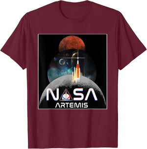 NASA Artemis Mission Worm Logo T-Shirt - T-Shirt | Maroon