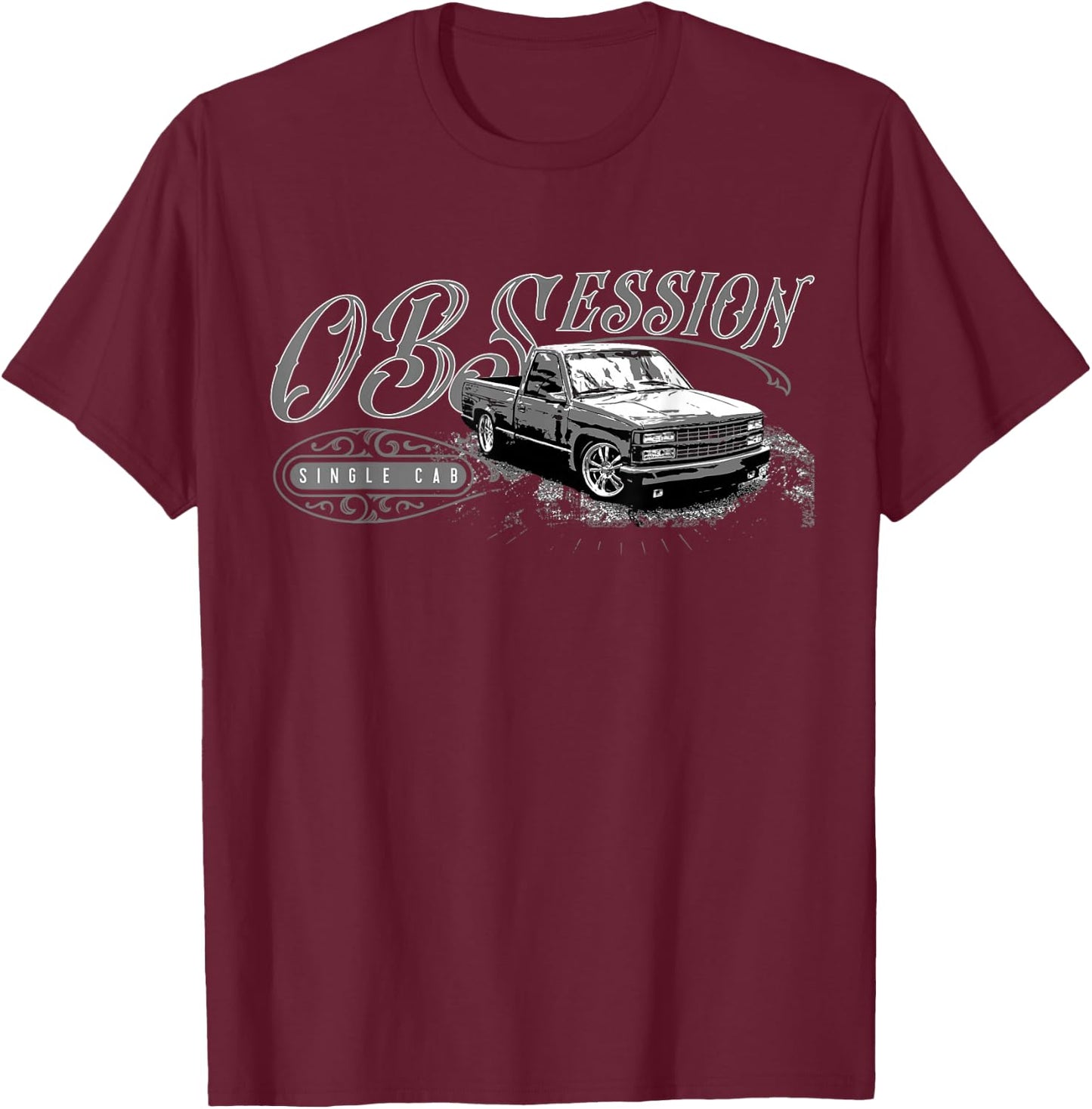 OBS Single Cab Truck Old Body Style Retro Vintage CK Truck T-Shirt - T-Shirt | Maroon