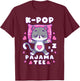 K-Pop Music Sleeping Cat K-Pop Pajamas T-Shirt - T-Shirt | Maroon