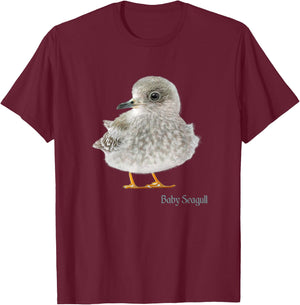 Seagull Shirt Baby Seagull Bird Ornithology T-Shirt - T-Shirt | Maroon