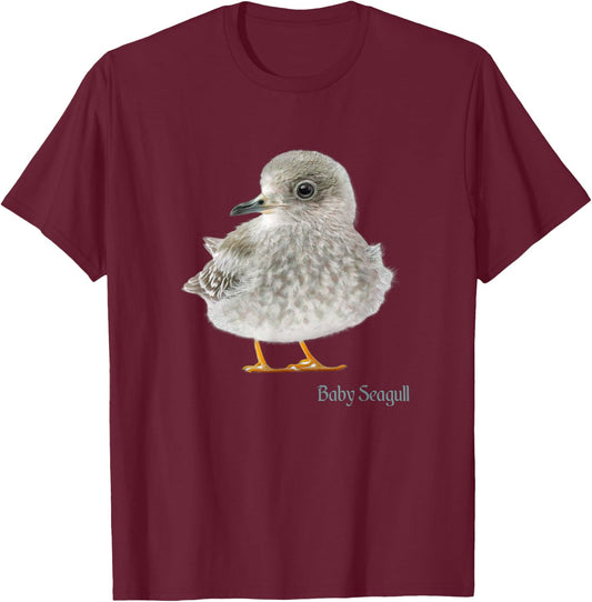 Seagull Shirt Baby Seagull Bird Ornithology T-Shirt - T-Shirt | Maroon