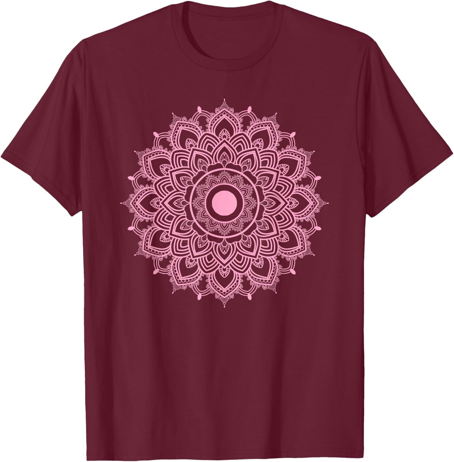 Mandala Circle Meditation Yoga Outfit T-Shirt - T-Shirt | Maroon