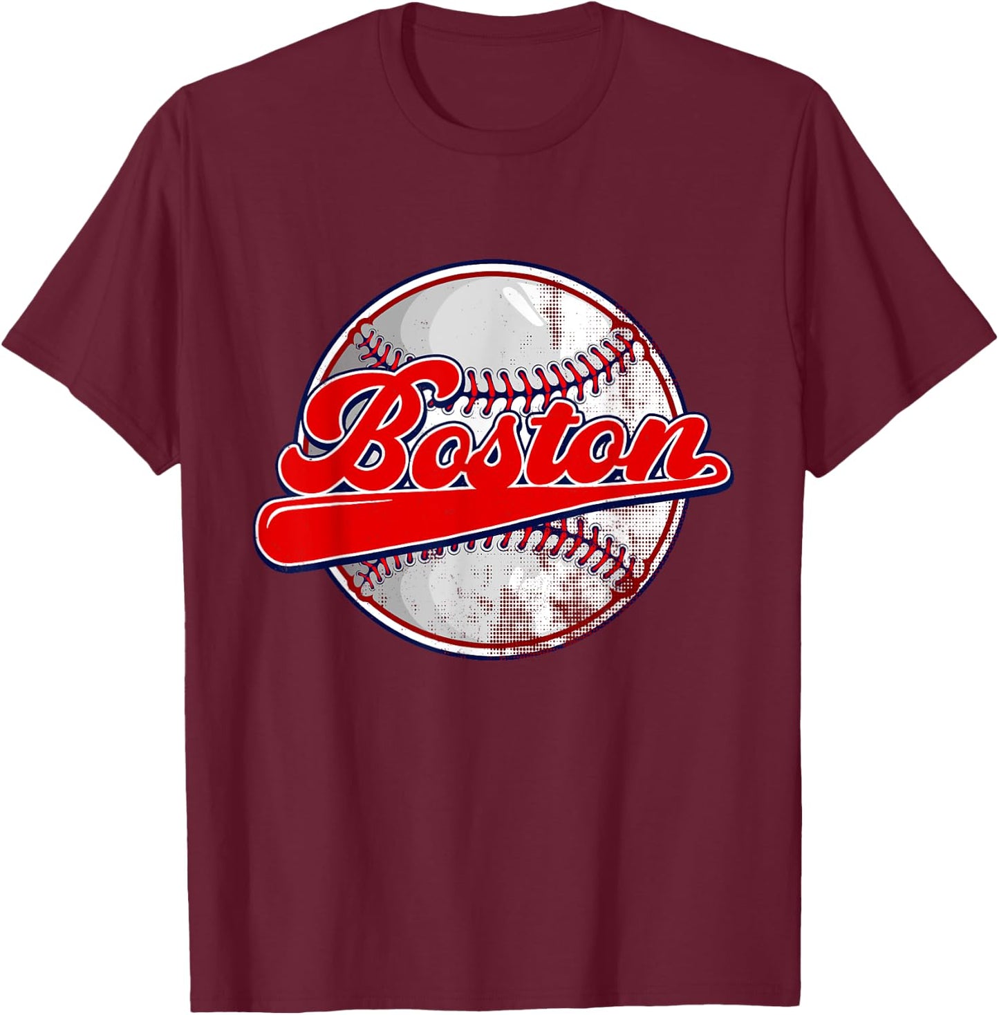 Vintage Boston Baseball Lover Women Kids T-Shirt - T-Shirt | Maroon