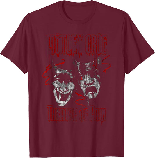 Mötley Crüe – Theatre Of Pain Rustic Drip T-Shirt - T-Shirt | Maroon