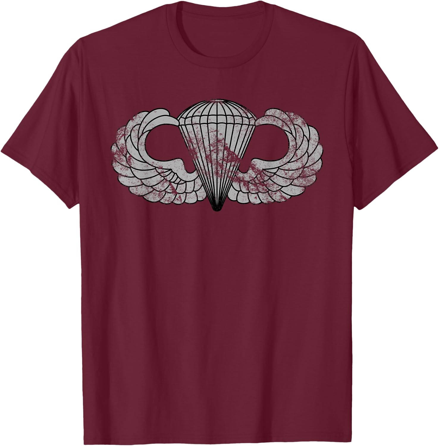 US Army Parachutist Badge - Airborne Jump Wings Paratrooper T-Shirt - T-Shirt | Maroon