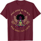 Breathe In Peace Breath Out Love Yoga Black Afro Girl Outfit T-Shirt - T-Shirt | Maroon