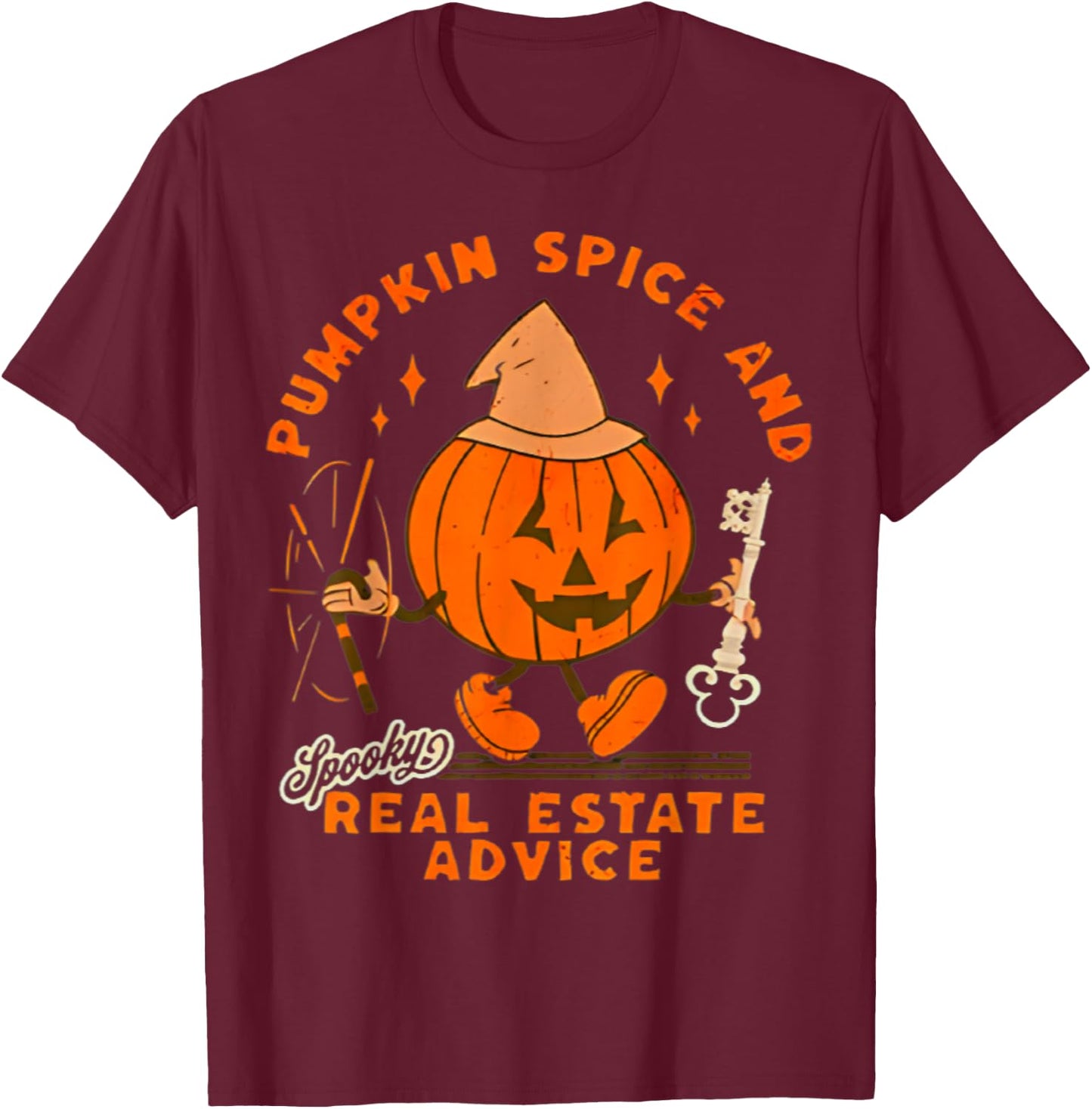 Real Estate Halloween Pumpkin Spice And Real Estate Advice T-Shirt - T-Shirt | Maroon