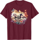 Horses Flowers Mountain Boho Western Southern Cowgirl T-Shirt - T-Shirt | Maroon